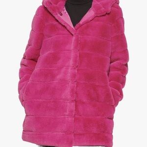 Kenneth Cole Classic Faux Mink Style Faux Fur Coat